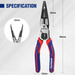 Szczypce wąskie 7w1 ściągacz izolacji obcinacz zaciskarka