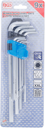 Zestaw kluczy imbusowych długie 9szt. 1,5-10 mm BGS Technic