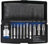 Zestaw wykrętaków | do uszkodzonego profilu T (do Torx) T10 - T55 | 11 szt.