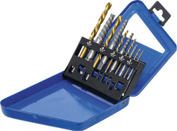 Zestaw wykrętaków i wierteł lewych HSS