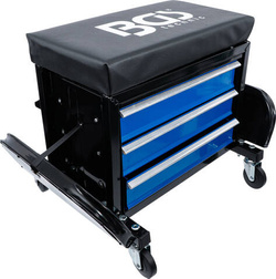 Taboret warsztatowy na rolkach z 3 szufladami