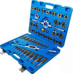 Zestaw gwintowników i narzynek z powłoką TiN M6 - M24 45 sztuk