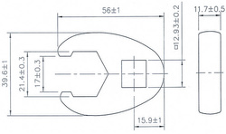 Klucz pazurowy 1/2" 21 mm kurza stopa