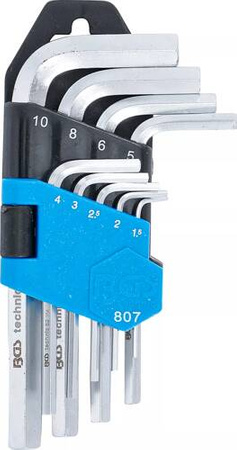 Zestaw kluczy imbusowych krótkie 9 szt. 1,5-10 mm 