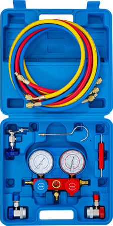 Zestaw zaworów z czujnikiem zegarowym ciśnienia do sprawdzania klimatyzacji