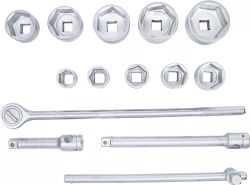 Zestaw kluczy nasadowych napęd 25 mm 1" 36 - 80 mm 15 szt. 