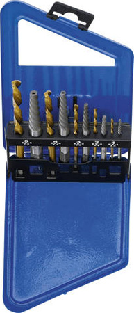 Zestaw wykrętaków i wierteł lewych HSS