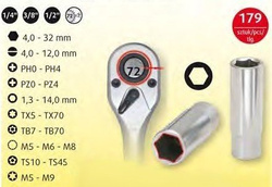 Zestaw kluczy nasadowych 179 cz. KS Tools