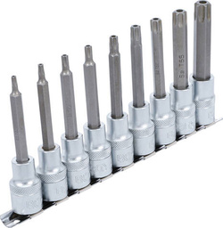 Zestaw nasadek 1/2" profil Torx z otworem 9 szt.