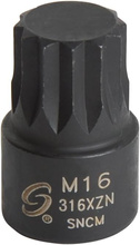 Nasadka udarowa XZN M16 3/8" wieloząb extra krótka