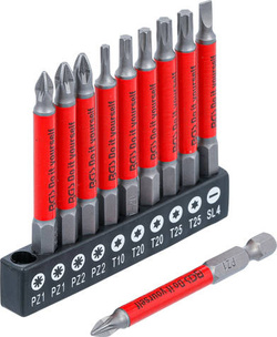 Zestaw bitów magnetycznych długich 70 mm 10 szt.