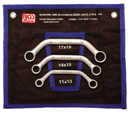 Zestaw kluczy oczkowych wygiętych 3 szt. BGS Technic