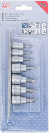Zestaw wykrętaków do uszkodzonego profilu T Torx T10 - T40