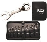 Zestaw kluczy płasko-oczkowych krótkich 8-19 mm z grzechotką BGS Technic