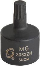 Nasadka udarowa XZN M6 3/8" wieloząb extra krótka