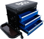 Taboret warsztatowy na rolkach z 3 szufladami