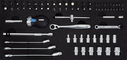 Zestaw nasadek, bitów i kluczy z grzechotką 1/4"  75 cz. KS Tools 918.0675