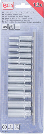 Zestaw nasadek dwunastokątnych głębokich 1/4" calowe 12 szt.
