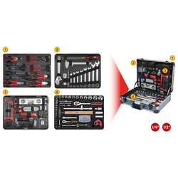 Zestaw kluczy nasadowych w walizce 1/4" + 1/2" 127 szt.. KS Tools