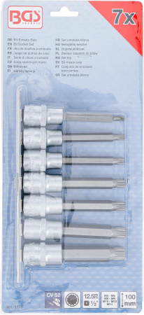 Zestaw nasadek 1/2" długich gniazdo wielokątne XZN M5 - M14