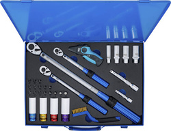 Zestaw kluczy dynamometrycznych 1/4", 3/8", 1/2" 5 - 220 Nm 31 szt.