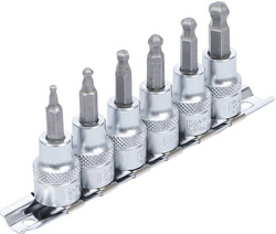 Zestaw nasadek 3/8" gniazdo sześciokątne z głowicą kulkową 3 - 8 mm 6 szt.