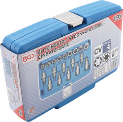 Klucze trzpieniowe Torx + nasadki 1/2" 19 cz. BGS Technic