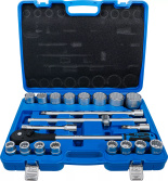 Zestaw kluczy nasadowych dwunastokątnych napęd 3/4" 21 szt.