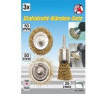 Zestaw szczotek trzpieniowych 3 szt. BGS Technic